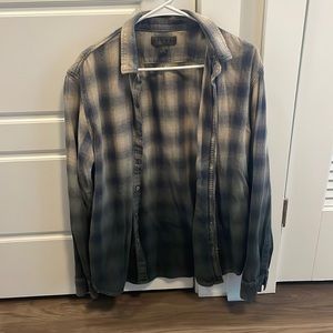 Men’s large box check flannel shirt
